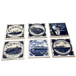 Holland America Line Ceramic Coaster Tiles Set of 6